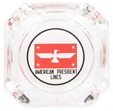 Vintage 1960's Ashtray American President Lines SS Square Glass Ashtray Old picture