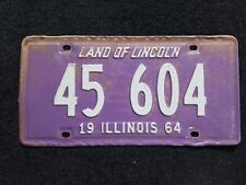 1964 Illinois IL License Plate 45 604 picture