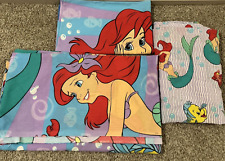 Vintage Disney Little Mermaid FULL SHEET SET Ariel Flounder Sebastian 90s picture