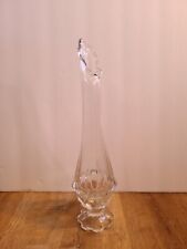 Vintage Fenton Valencia clear Art Glass pedestal Swung vase 13 inches  rare find picture