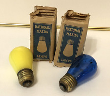Pair NATIONAL MAZDA GE LAMP/LIGHT BULBS in Orig Boxes ~ 1 Opaque, 1 Translucent picture