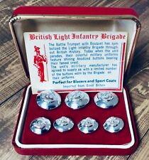Military Buttons British Light Infantry Brigade Anodized  Imported Great Britain picture
