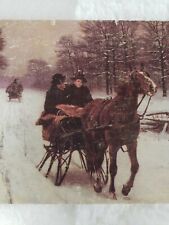 C 1960s Yankee Magazine Subscription Gift Winter Sleigh Ride Lorenz Ad Postcard picture