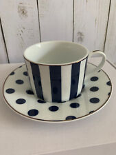 Grace Teaware Navy Blue Cup Saucer picture