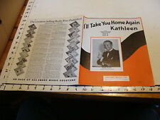 Vintage sheet music: I'LL TAKE YOU HOME AGAIN KATHLEEN by Westendorf, 1935 picture