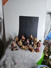 vintage nativity 11 Piece set with manger picture