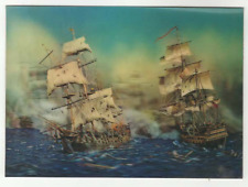 Vintage Rare 1950's Lenticular 3-D Holographic Post Card Lot Sails Pirate Ships picture
