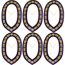 Masonic Regalia Cryptic Mason Royal & Select Master Chain Collar Set of 6 picture