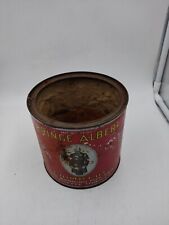 Vintage Prince Albert Crimp Cut Tobacco Red Metal Can Round with Lid picture