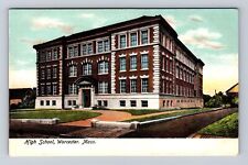 Worcester MA-Massachusetts, High School, Antique, Vintage Souvenir Postcard picture