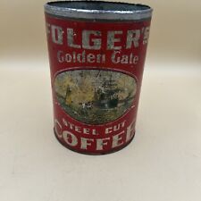 Vintage Folgers Golden Gate Steel cut Coffee tin. 2 lb. net weight  7