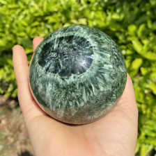 812g Natural Seraphinite Quartz Sphere Crystal Polished Ball Healing Decor picture