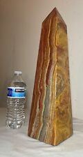 HUGE vintage solid red onyx stone gran tour obelisk statue table sculpture picture