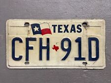 VINTAGE TEXAS LICENSE PLATE RED/WHITE/BLUE CFH-91D COOL😎 picture