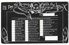 Postcard ~ Pay My Respects With Letter X  ~ DEVIL smoking  ~ 1908 W.S. Heal picture
