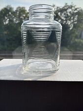 Owens-Illinois Square Canister Jar with Hourglass Ribbed Pattern On 3 Sides 32oz picture