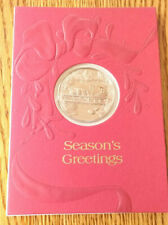  Franklin Mint 1978 Seasons Greetings Christmas Holiday Cards with Proof Medals picture
