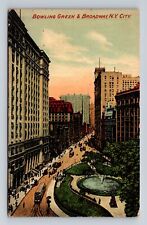 New York City NY-Aerial Bowling Green & Broadway, Vintage c1912 Postcard picture