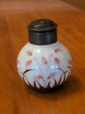 Antique Milk Glass Hand Painted Flowers Salt Shaker Mt. Washington? picture