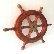 PIRATE STEERING  WHEEL WALL FINISHING GIFT NAUTICAL ANTIQUE GIFT VINTAGE BRASS picture