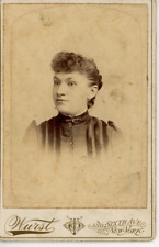 c.1890s Cabinet Card Photograph Young Woman  4.25 X 6.5