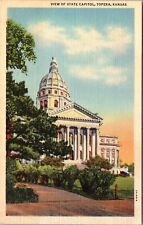 Topeka KS-Kansas, View State Capitol, Vintage Postcard picture