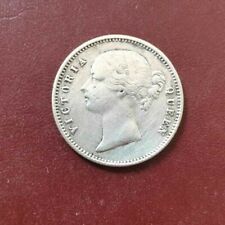 Antique 1840 Queen Victoria East India Company Half (1/2 ) Rupee Coin Silver picture
