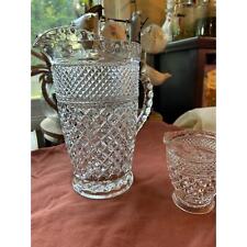 Vintage Anchor Hocking Clear Wexford 64 oz pitcher and matching Creamer. picture