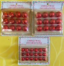 Lot of 3 pkg NOS Vintage Mini Mercury Glass Christmas Ornament Balls  picture