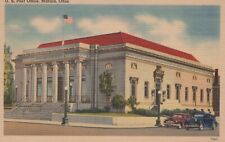 U.S. Post Office Marion Ohio Classic Car Linen Vintage Postcard picture