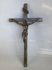 Vintage Lovell Mfg Inc Williams Bay WI Silver Metal Crucifix Jesus Cross Rare picture