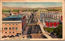 Linen Postcard Virginia Street Looking North in Reno, Nevada picture