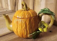 Miniature Ceramic Teapot Pumpkin Halloween Fall Mini Khien Thailand picture