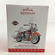 Hallmark Keepsake Ornament Harley Davidson Motorcycle 1968 FLH Electra Glide New picture