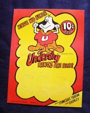 Underdog Rings Vending Machine Display Card Vintage 1960s Henal Novelties picture
