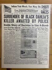 VINTAGE NEWSPAPER HEADLINE ~SURRENDER OF THE BLACK DAHLIA KILLER 1947 LA CRIME picture