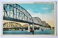 Pierre SD South Dakota Missouri River Bridges Vintage 1938 Postcard A3 picture