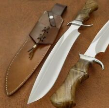 ABCUTLERY FANCY HANDMADE STEEL D2 BOWIE KNIFE HANDLE BY STEEL CLIP AND WOOD picture
