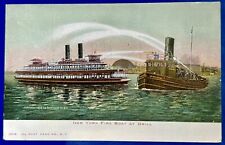 NEW YORK FIRE BOAT AT DRILL Vintage Postcard Great Condition picture