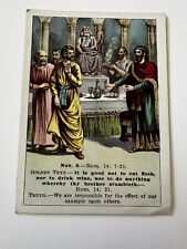 Vintage 1913 Bible  Picture Lesson Card Vol. 35 No. 4 Abstinence For Sake Others picture