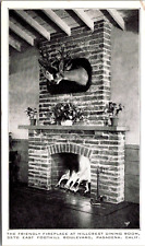 Postcard Hillcrest Dining Room, Fireplace, Pasadena California, Hillcrest Dairy picture