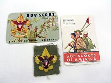 3 Lot - BSA Boy Scouts of America 2x Registration Card 1949 1962 & Patch picture