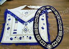 Masonic Regalia Master Mason Apron hand embroidered apron and chain collar picture