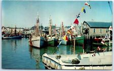 Postcard - Boats Flags Harbor Scenery picture