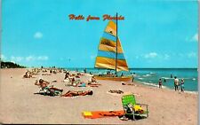 Hello from Florida Sandy Beach Vintage Postcard RQ1 picture