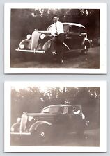 c1930s Chevrolet Master~Luxury Car~Well Dressed Young Man~VTG 2 Original Photos picture