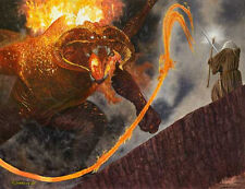 GANDALF and the BALROG LORD OF THE RINGS ART PRINT picture