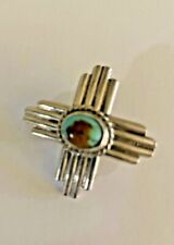Robert Yellowhorse Navajo - Sterling / Royston Turquoise Zia Hat Pin | Brooch picture
