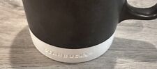 Starbucks 14oz 2018 Dark Brown And White Coffee Cup Mug Embossed Etched Logo picture