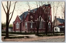 Postcard New London Ohio Congregational Church c1909 picture